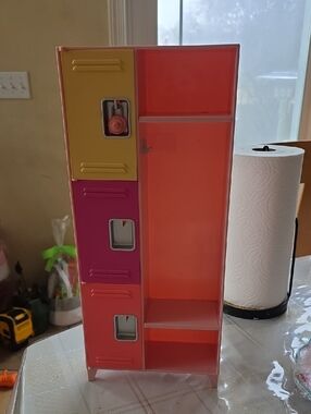 Kids Multicolor Locker Storage Cabinet - Pink, Orange & Yellow